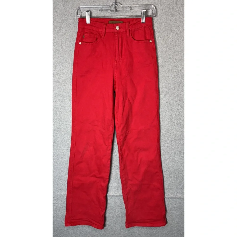 Judy Blue Jeans Womens 0/24 Straight Leg High Rise Garment‎ Dyed Stretch Pants